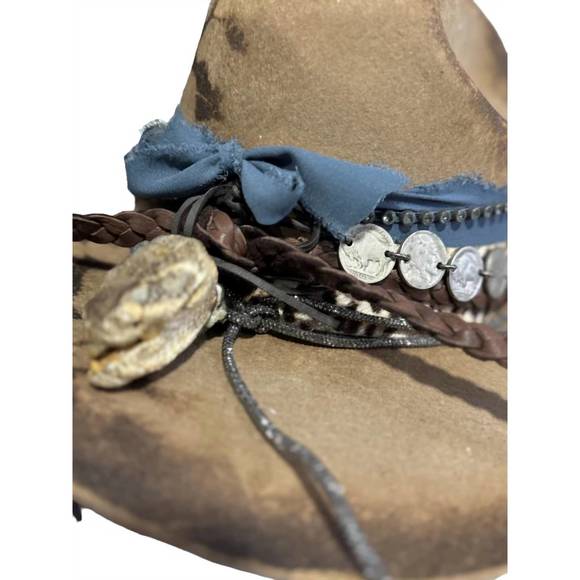 NEW ART BY AMY LABBE women's fedora hat in brown cheetah - Picture 4 of 5